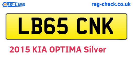 LB65CNK are the vehicle registration plates.