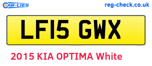 LF15GWX are the vehicle registration plates.