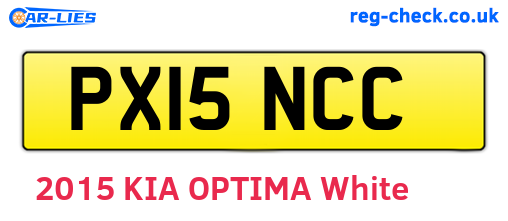 PX15NCC are the vehicle registration plates.