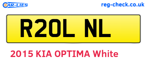 R20LNL are the vehicle registration plates.