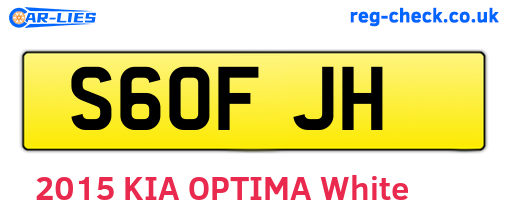 S60FJH are the vehicle registration plates.
