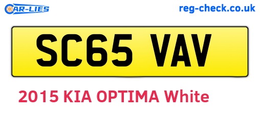 SC65VAV are the vehicle registration plates.