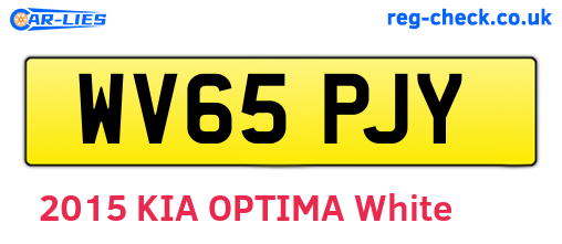 WV65PJY are the vehicle registration plates.