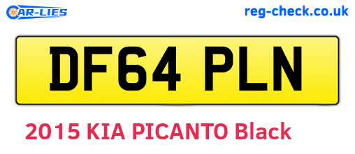 DF64PLN are the vehicle registration plates.
