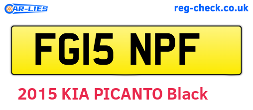 FG15NPF are the vehicle registration plates.