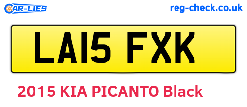 LA15FXK are the vehicle registration plates.