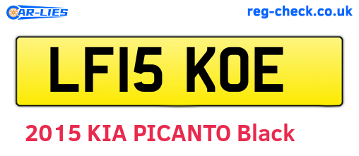 LF15KOE are the vehicle registration plates.