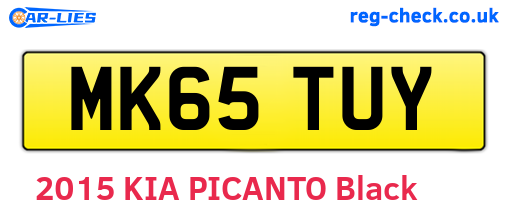 MK65TUY are the vehicle registration plates.