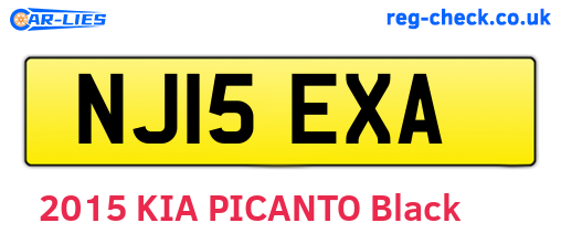 NJ15EXA are the vehicle registration plates.