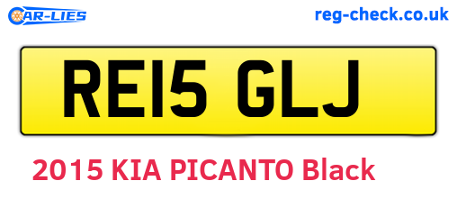 RE15GLJ are the vehicle registration plates.