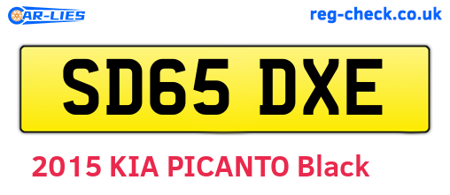 SD65DXE are the vehicle registration plates.