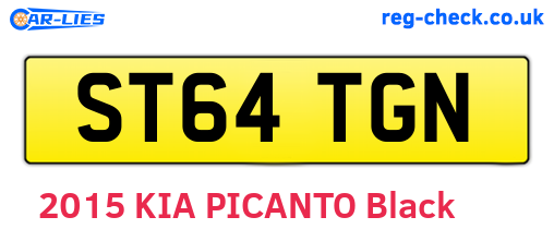 ST64TGN are the vehicle registration plates.