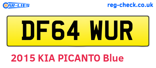 DF64WUR are the vehicle registration plates.