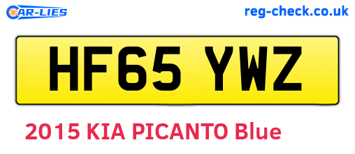 HF65YWZ are the vehicle registration plates.