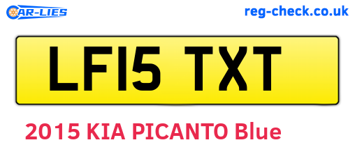 LF15TXT are the vehicle registration plates.