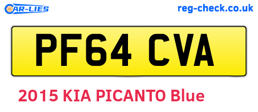 PF64CVA are the vehicle registration plates.