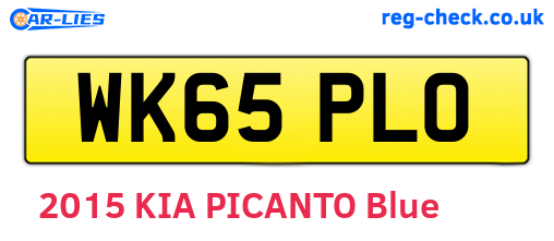 WK65PLO are the vehicle registration plates.