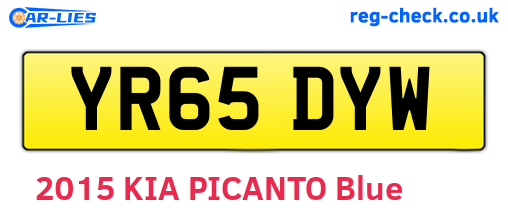 YR65DYW are the vehicle registration plates.