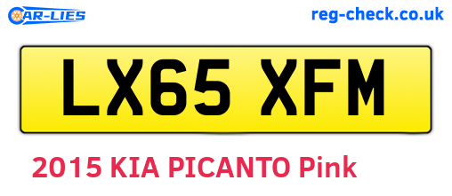 LX65XFM are the vehicle registration plates.