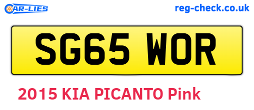 SG65WOR are the vehicle registration plates.