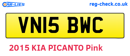 VN15BWC are the vehicle registration plates.