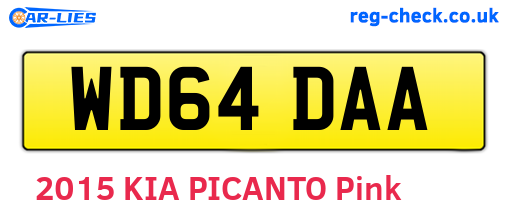WD64DAA are the vehicle registration plates.