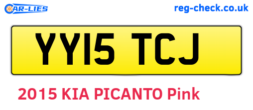 YY15TCJ are the vehicle registration plates.