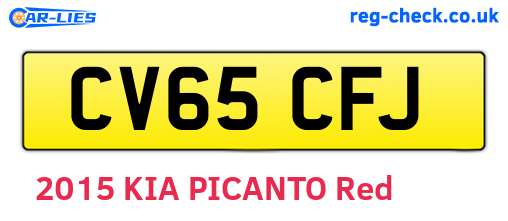 CV65CFJ are the vehicle registration plates.