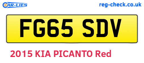 FG65SDV are the vehicle registration plates.