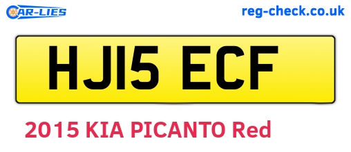HJ15ECF are the vehicle registration plates.