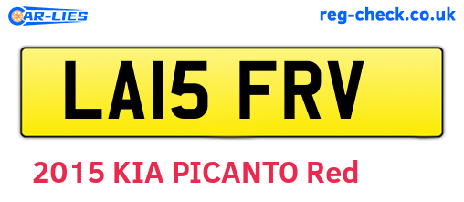 LA15FRV are the vehicle registration plates.