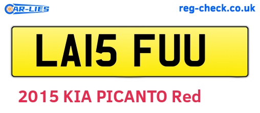 LA15FUU are the vehicle registration plates.