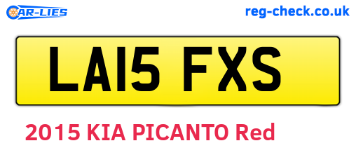 LA15FXS are the vehicle registration plates.