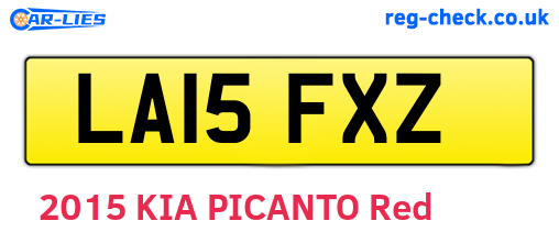 LA15FXZ are the vehicle registration plates.