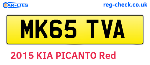 MK65TVA are the vehicle registration plates.