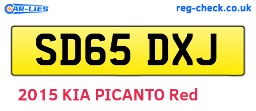 SD65DXJ are the vehicle registration plates.