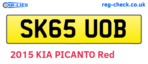 SK65UOB are the vehicle registration plates.