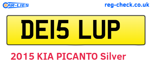 DE15LUP are the vehicle registration plates.