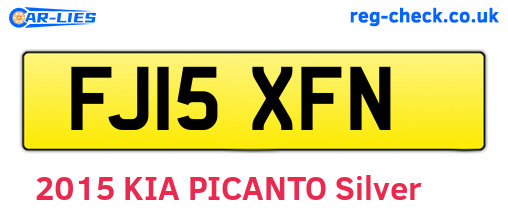 FJ15XFN are the vehicle registration plates.