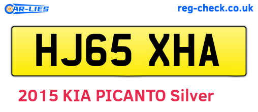 HJ65XHA are the vehicle registration plates.