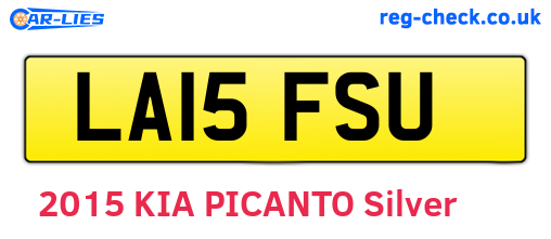 LA15FSU are the vehicle registration plates.