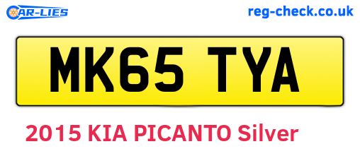 MK65TYA are the vehicle registration plates.