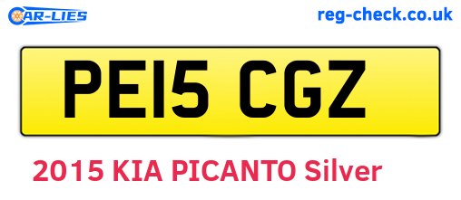 PE15CGZ are the vehicle registration plates.
