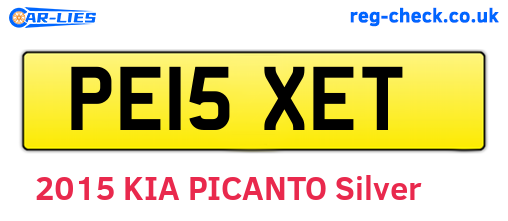 PE15XET are the vehicle registration plates.