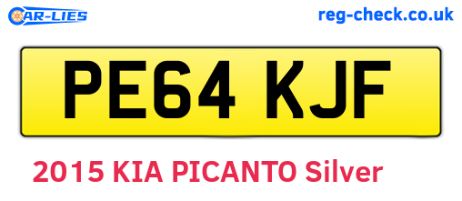 PE64KJF are the vehicle registration plates.