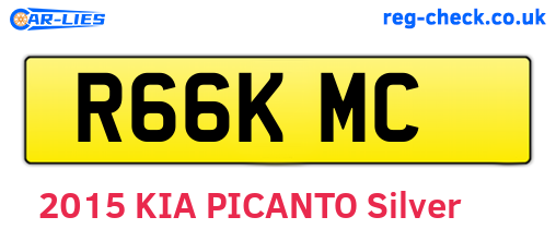 R66KMC are the vehicle registration plates.