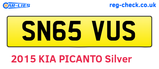 SN65VUS are the vehicle registration plates.