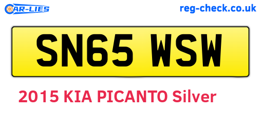 SN65WSW are the vehicle registration plates.