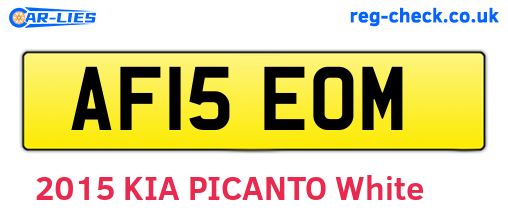 AF15EOM are the vehicle registration plates.