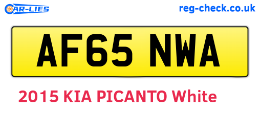 AF65NWA are the vehicle registration plates.
